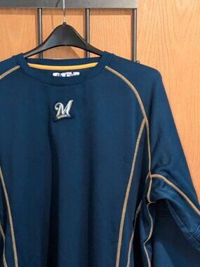 Majestic MLB Authentic Milwaukee Brewers Lined Batting Jacket